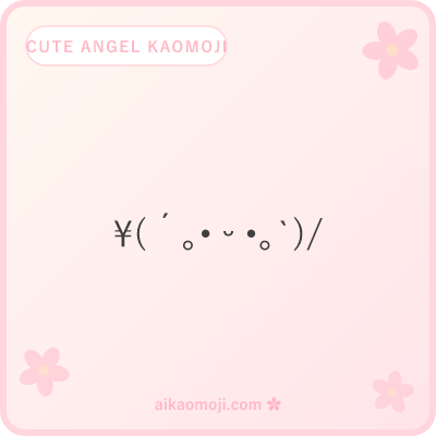 Cute angel kaomoji — kawaii 。• ᵕ ᴗ soft variants with halo or arms-up angel marker