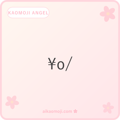 Kaomoji angel — arms-up \o/ hallelujah pose with halo o as eye or content