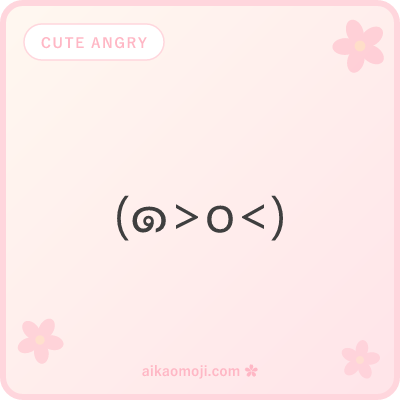 Cute angry kaomoji — kawaii soft-angry pouty kaomoji