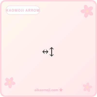 Kaomoji arrow — general bidirectional and rotational arrow silhouettes