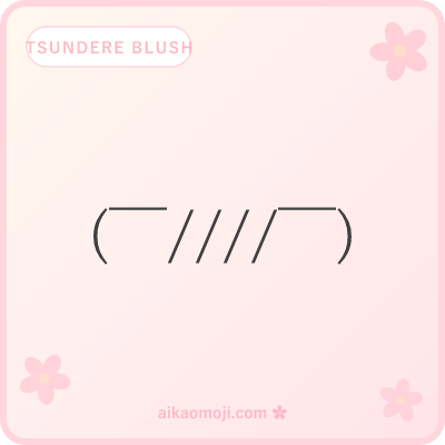 Tsundere blush kaomoji — anime angry-embarrassed blush with four-slash pattern