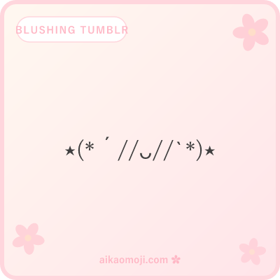 Blushing kaomoji tumblr — sparkle-decorated aesthetic blush for tumblr/twitter bios