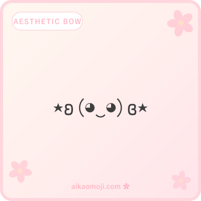 Aesthetic bow kaomoji — tumblr sparkle deco around ʚɞ bow frame