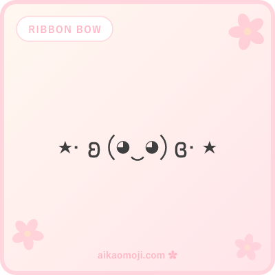 Ribbon bow kaomoji — flowing ~ ⌒ ·˚ ribbon markers with ʚɞ bow frame