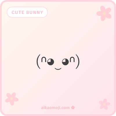 Cute bunny kaomoji — kawaii-style bunny faces with round eyes and gentle blush