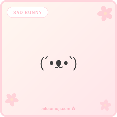 Sad bunny kaomoji — dejected quiet bunny faces without tears