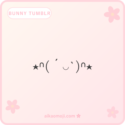 Bunny kaomoji tumblr — aesthetic sparkle-framed bunny for tumblr/twitter bios