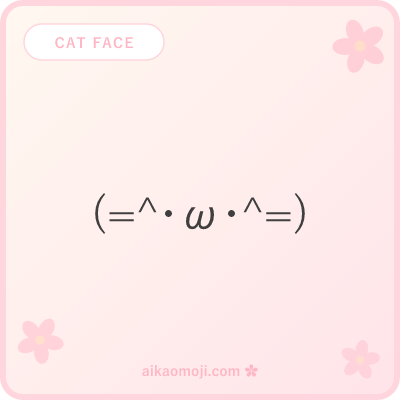 Cat face kaomoji — eyes, mouth, ears, paws combined into kawaii cat portraits