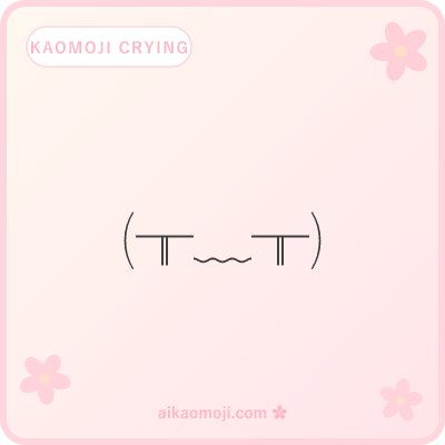 Crying kaomoji faces — general Japanese and Western emoticon designs with tear markers