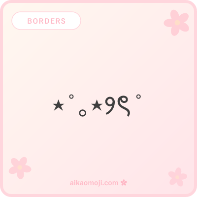 Cute kaomoji borders — decorative divider strings with sparkles and hearts
