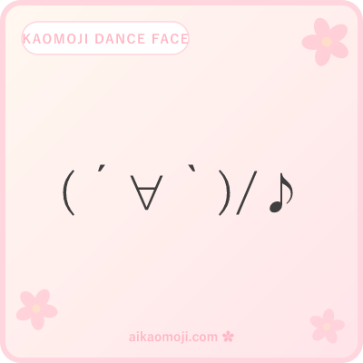 Kaomoji dance face — single-hand wave with music note rhythm trailer