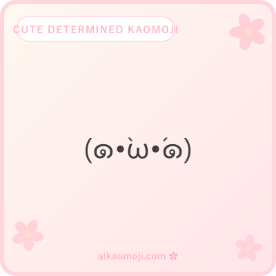 Cute determined kaomoji — kawaii cheek anchor with heart accessories and thumbs-up