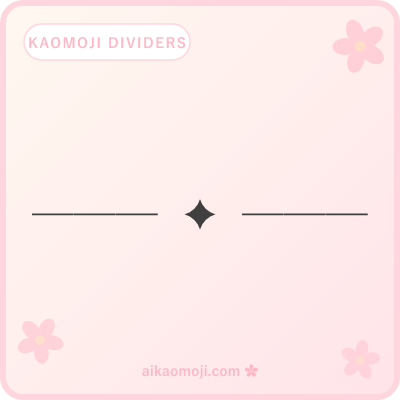 Kaomoji dividers — general center-focal splits and mixed decoration lines