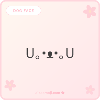 Dog face kaomoji — U ears prominent with ᴥ snout for full-face variants