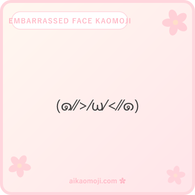 Embarrassed face kaomoji — full parens face anatomy with cheek anchors and slash marks