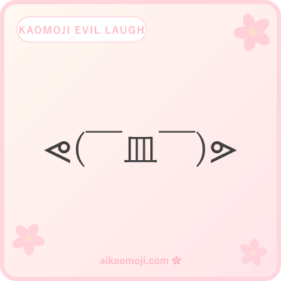 Kaomoji evil laugh — mwahaha wide-mouth with rally arms