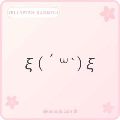 Jellyfish kaomoji — Greek xi ξ tentacles wrapped around a soft face
