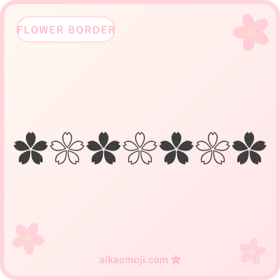 Flower kaomoji border — decorative flower row and frame compositions