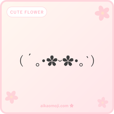 Cute flower kaomoji — kawaii-style flower kaomoji