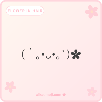 Kaomoji flower in hair — single-flower hair-accessory compositions