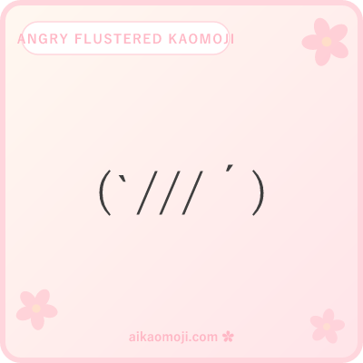 Angry flustered kaomoji — tsundere grave-acute accents with slash blush