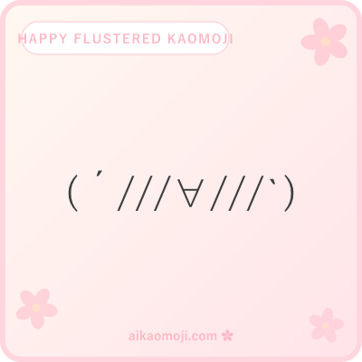 Happy flustered kaomoji — grin combined with slash blush cheeks