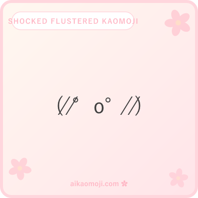 Shocked flustered kaomoji — wide-eye combined with slash blush cheeks