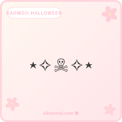 Kaomoji halloween — dark occult symbols and skull-based decoration