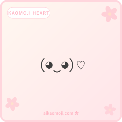 Heart kaomoji faces — general Japanese emoticon designs with heart decorations
