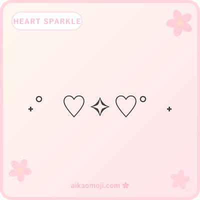Heart sparkle kaomoji — hearts stacked with sparkle and star decorations