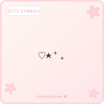 Cute kaomoji symbols — heart-integrated decoration compositions