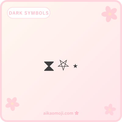 Dark kaomoji symbols — goth aesthetic ⧗ ⛧ ✞ cluster compositions
