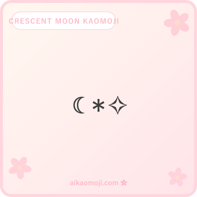 Crescent moon kaomoji — curved ☾ ☽ shape decoration for bios and usernames