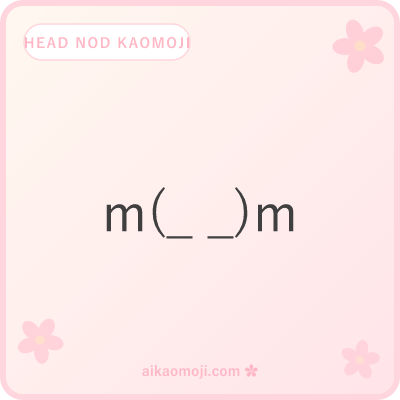 Head nod kaomoji — formal Japanese-style bow patterns with head-tilt-down