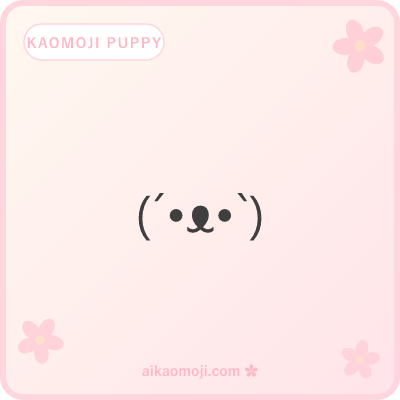 Kaomoji puppy — general neutral round-face pup without deco or special markers