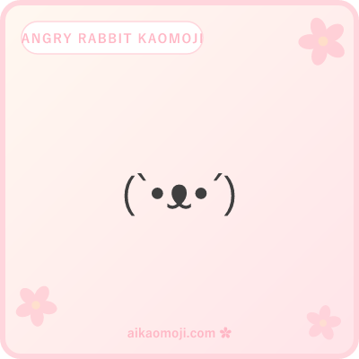 Angry rabbit kaomoji — stern brow with rabbit ears