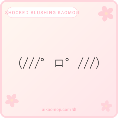 Shocked blushing kaomoji — /// cheek marks combined with widened-eye shock
