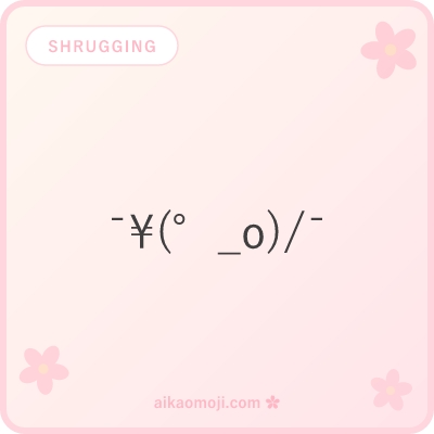 Shrugging kaomoji — dynamic motion shrug variants with active arms