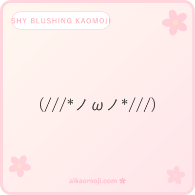 Shy blushing kaomoji — /// cheek-marks combined with ノ hand hide-face
