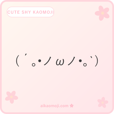 Cute shy kaomoji — kawaii-decorated hide-face variants with heart and sparkle deco