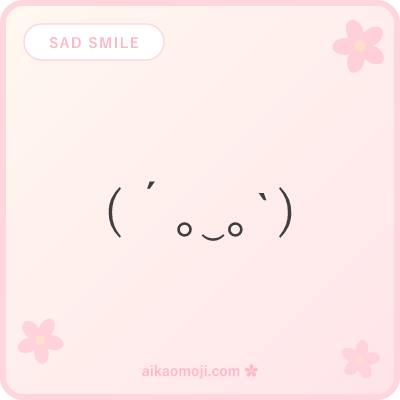 Sad smile kaomoji — bittersweet smile with softening 。 frame markers