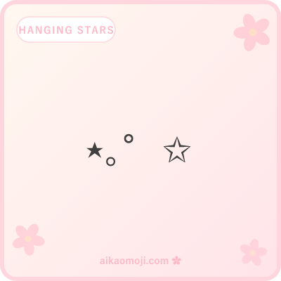 Hanging stars kaomoji — decorative arch compositions using dots and degree marks