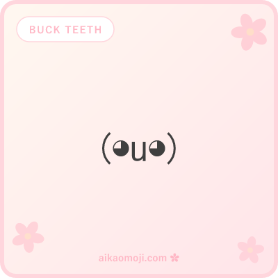 Buck teeth kaomoji — u lowercase for two prominent forward teeth