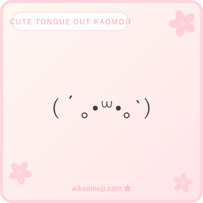 Cute tongue out kaomoji — kawaii cheek anchor with heart accessories and tongue