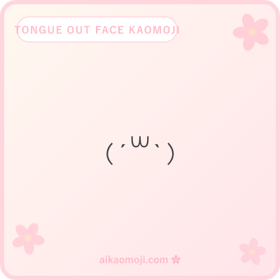 Tongue out face kaomoji — full parens anatomy with P or Yi syllable tongue