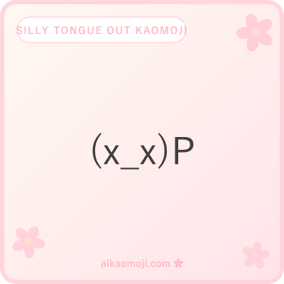 Silly tongue out kaomoji — x-eye or at-symbol eye combined with tongue marker