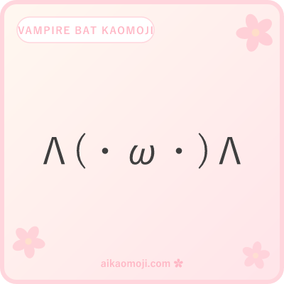 Vampire bat kaomoji — chevron wing chars flanking a face or as pure silhouette
