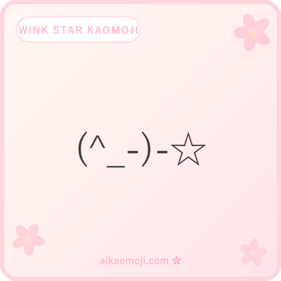 Wink star kaomoji — ☆ ★ ✧ star deco stacked with asymmetric wink face